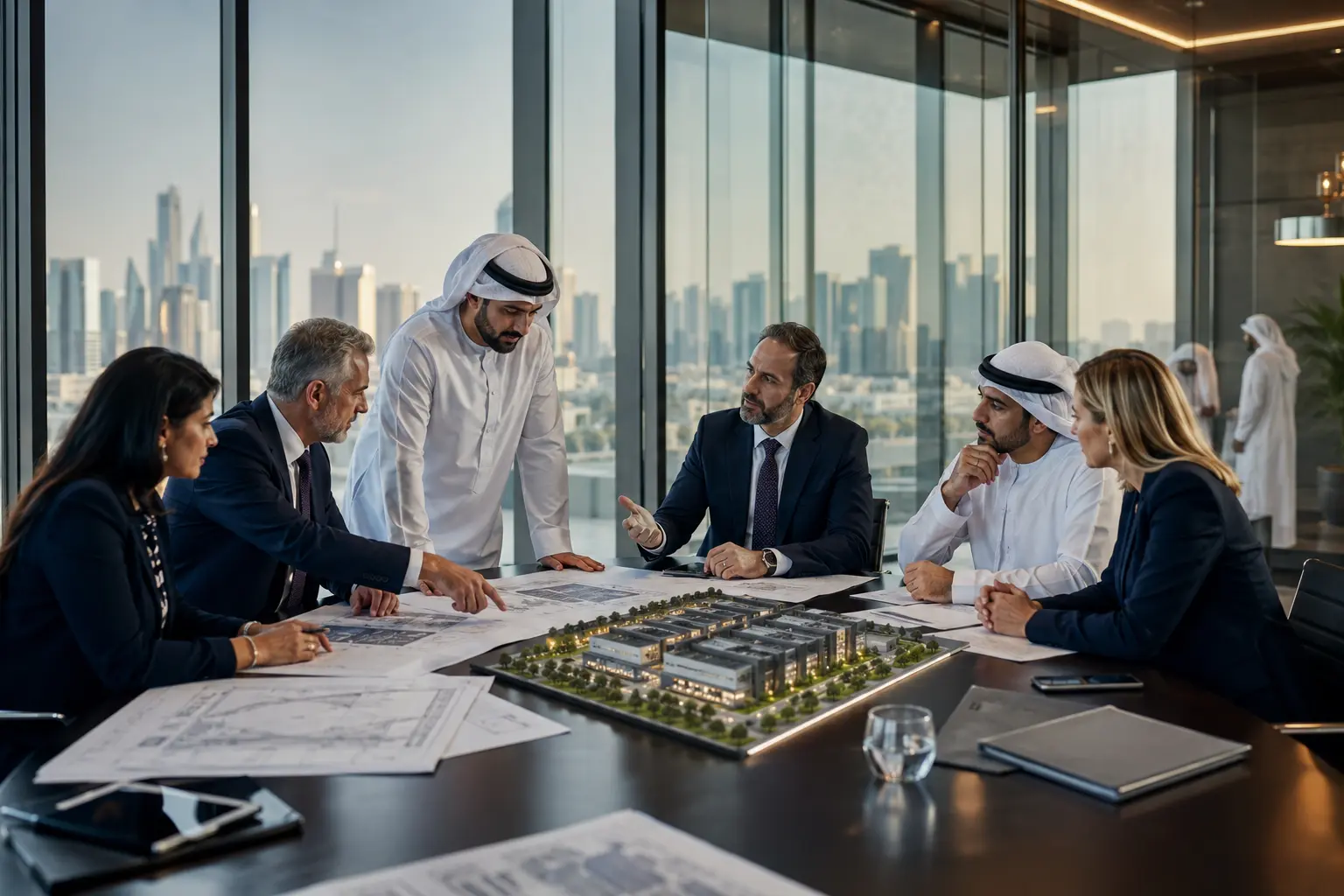MZUN infrastructure planning team reviewing a data-center development model